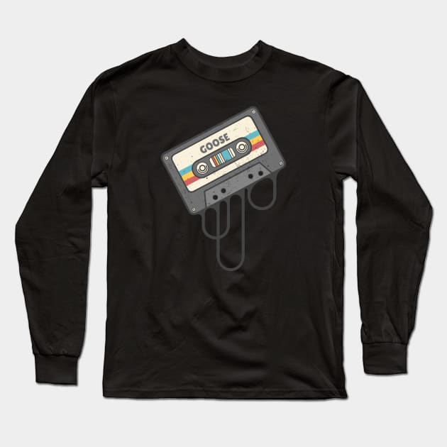 Goose - Cassette Retro Long Sleeve T-Shirt by Arestration